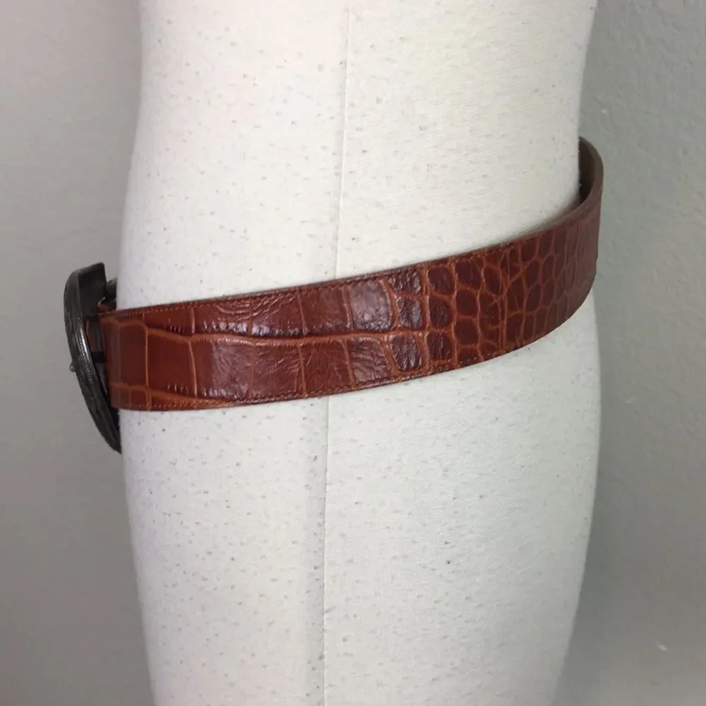 Jennifer Graham Brown Genuine Leather Western Boho Belt Large